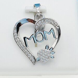"925 Sterling Silver CZ Beautiful Mom Pendant for Women, 1USPAR4025